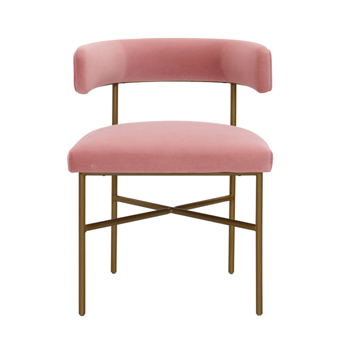 Grace Performance Velvet Chair In Blush