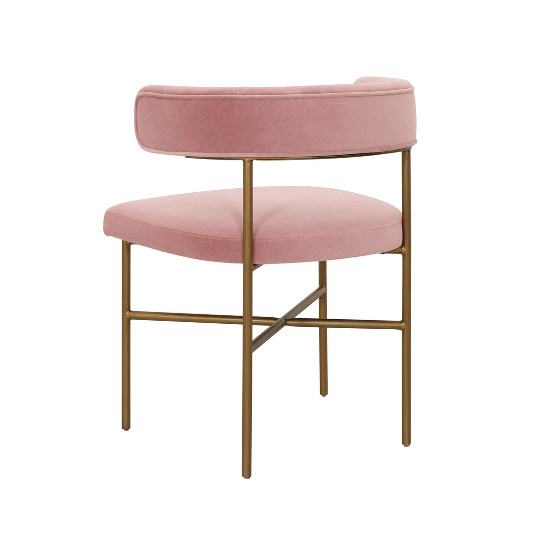 Grace Performance Velvet Chair In Blush