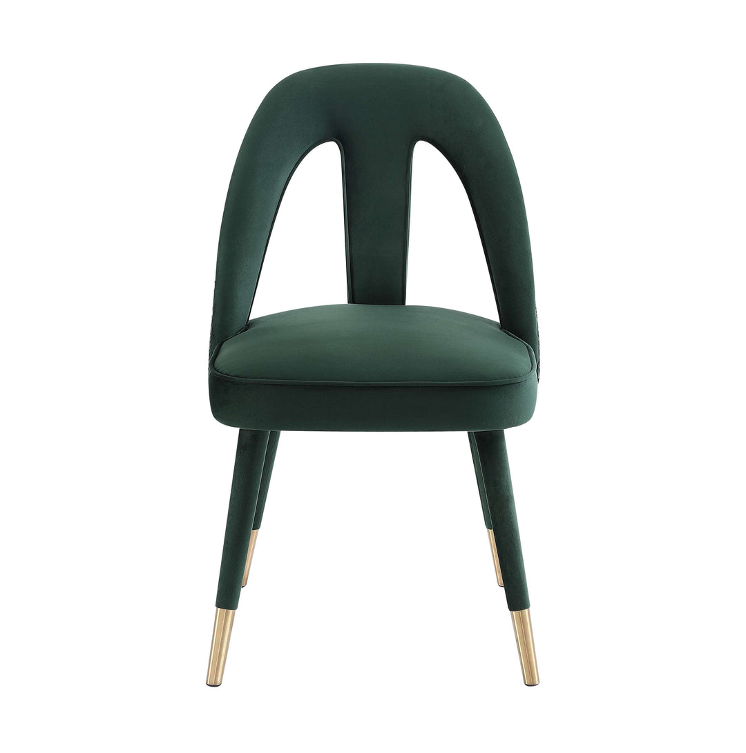 Graceful Forest Green Velvet Side Chair