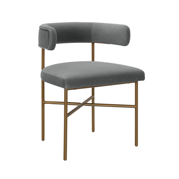 Grace Performance Velvet Chair In Grey