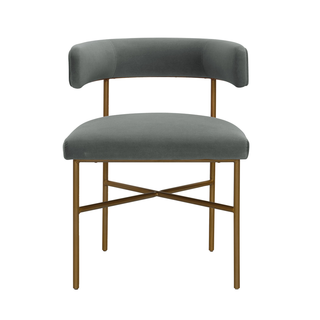 Grace Performance Velvet Chair In Grey