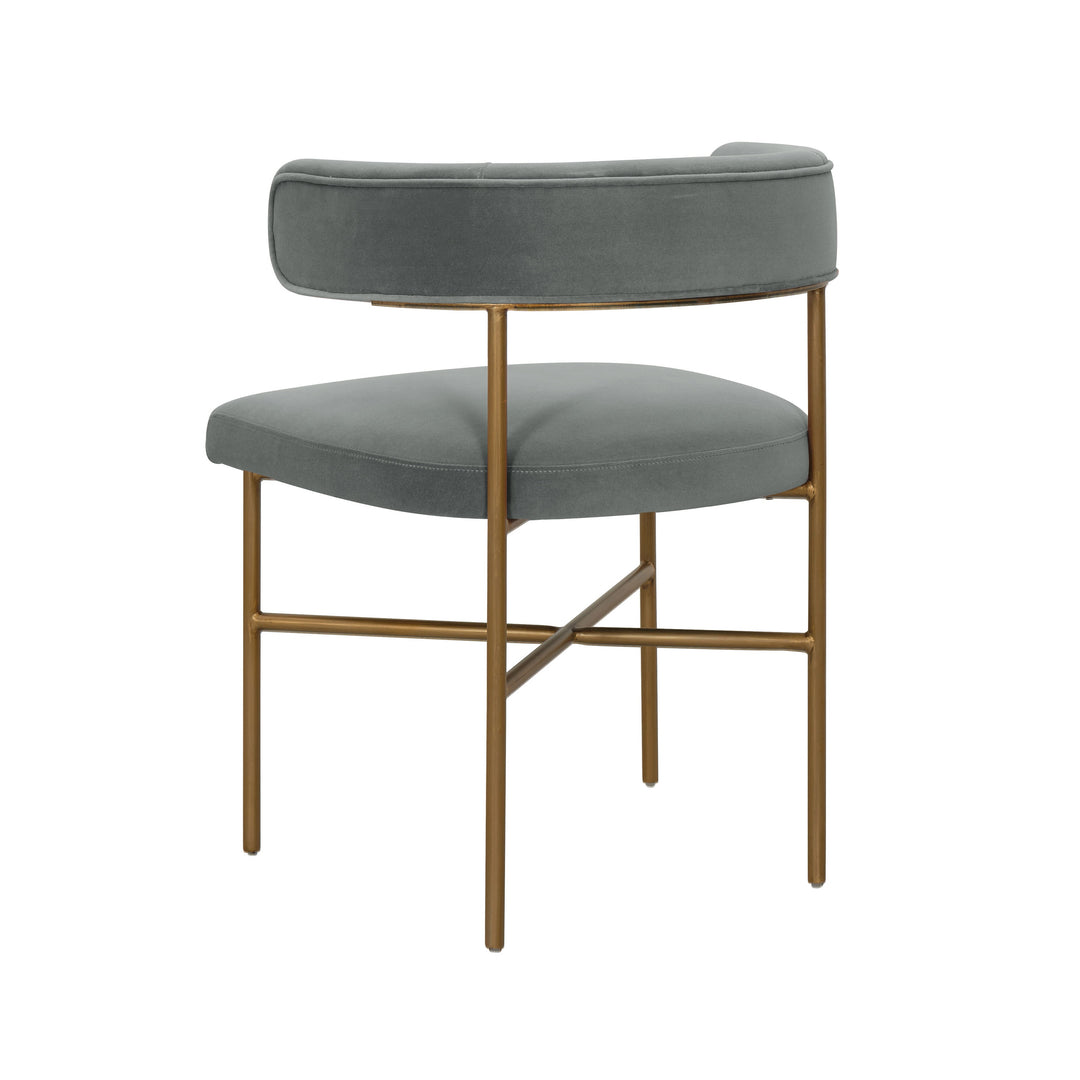 Grace Performance Velvet Chair In Grey