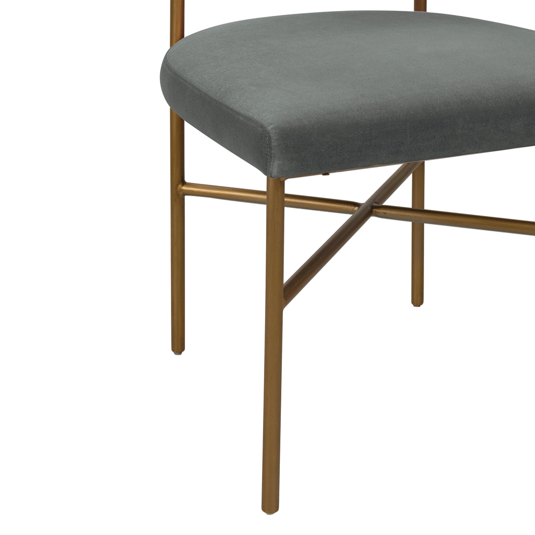 Grace Performance Velvet Chair In Grey