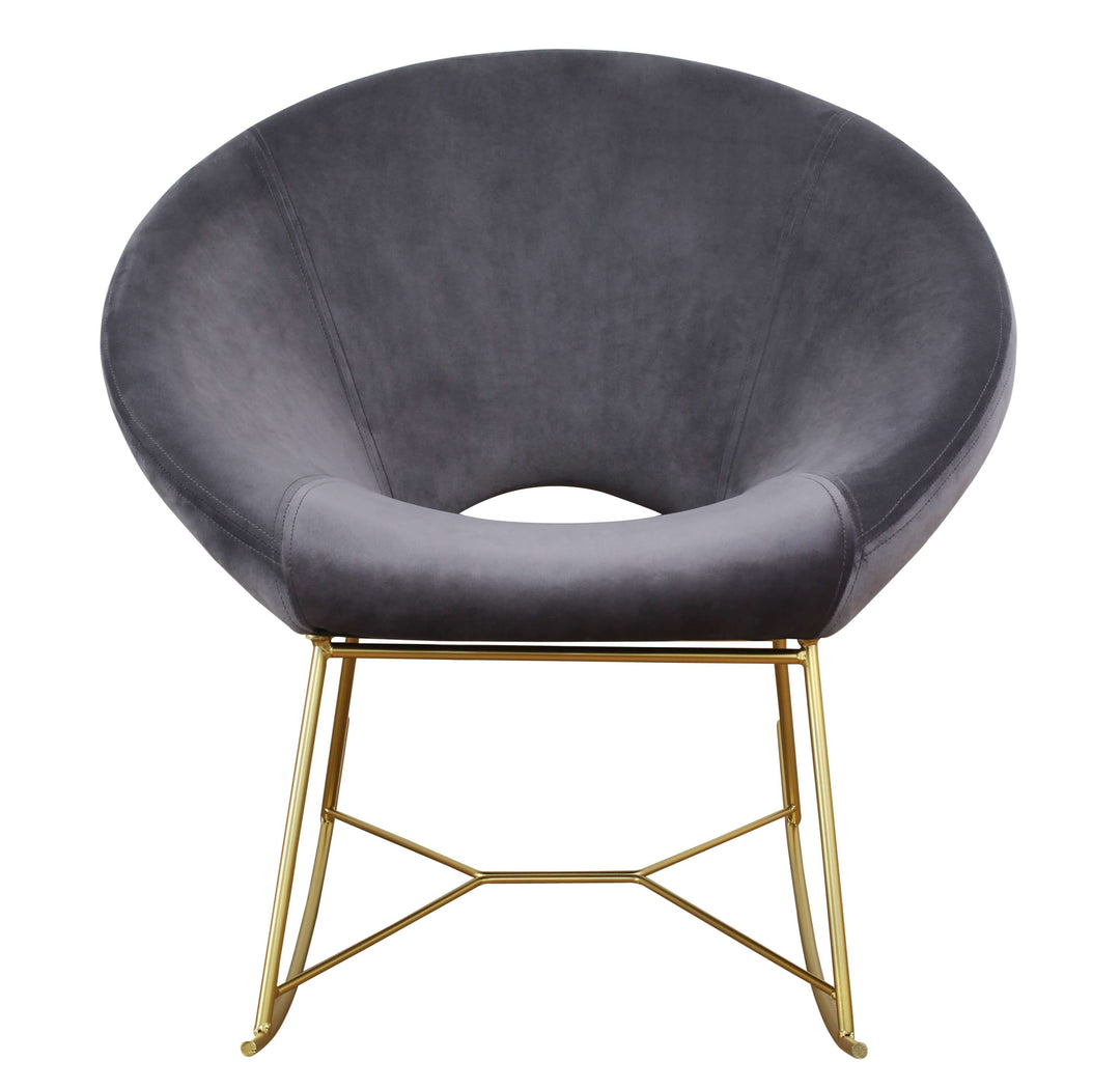 Grayson Grey Velvet Rocking Chair