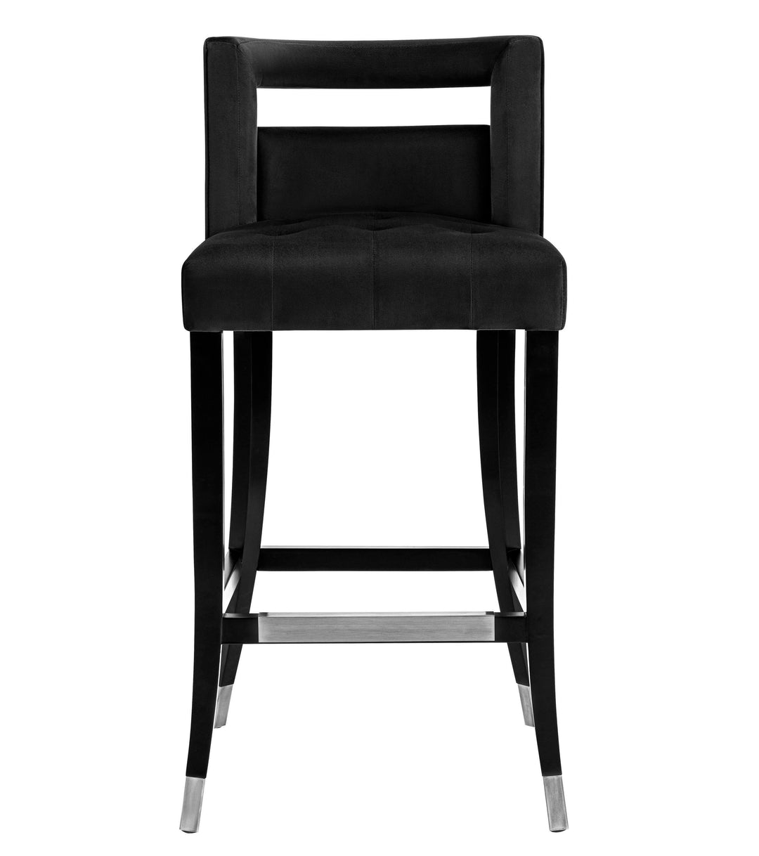 Heart Black Velvet Bar Stool