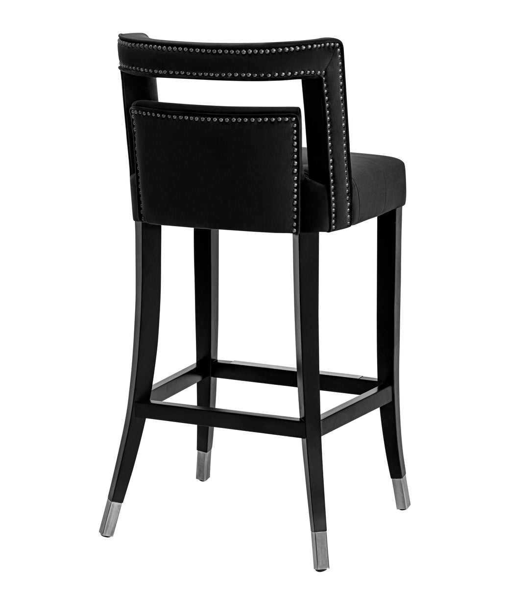 Heart Black Velvet Bar Stool