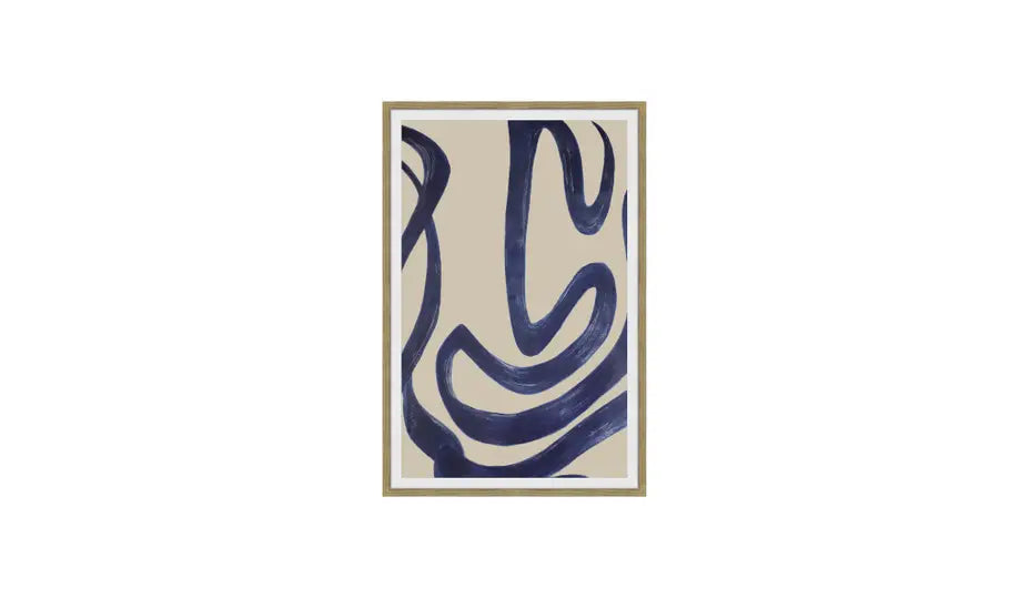 Indigo Strokes Framed Print 1