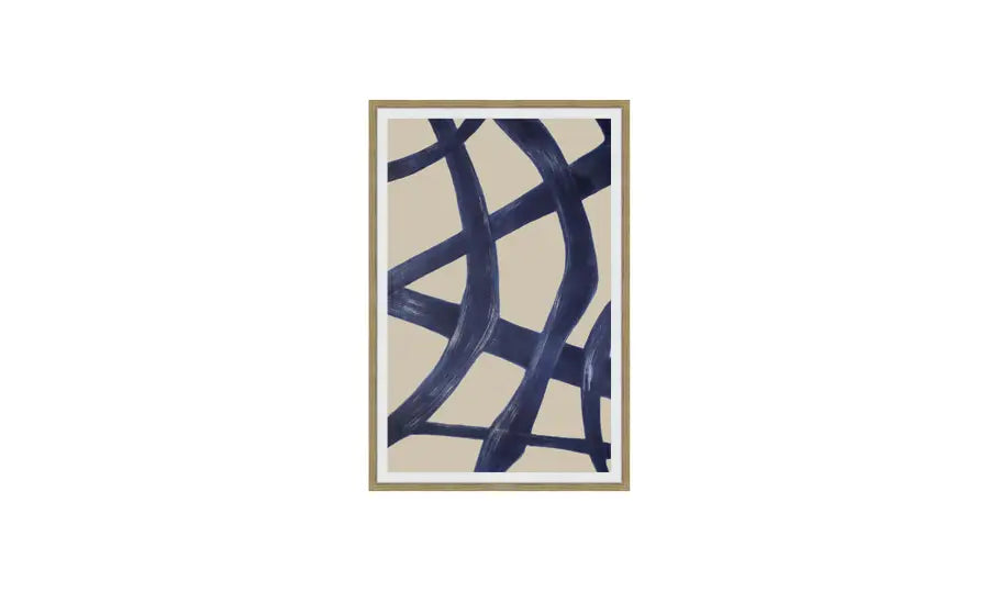 Indigo Strokes Framed Print 2