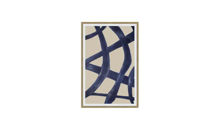 Indigo Strokes Framed Print 2