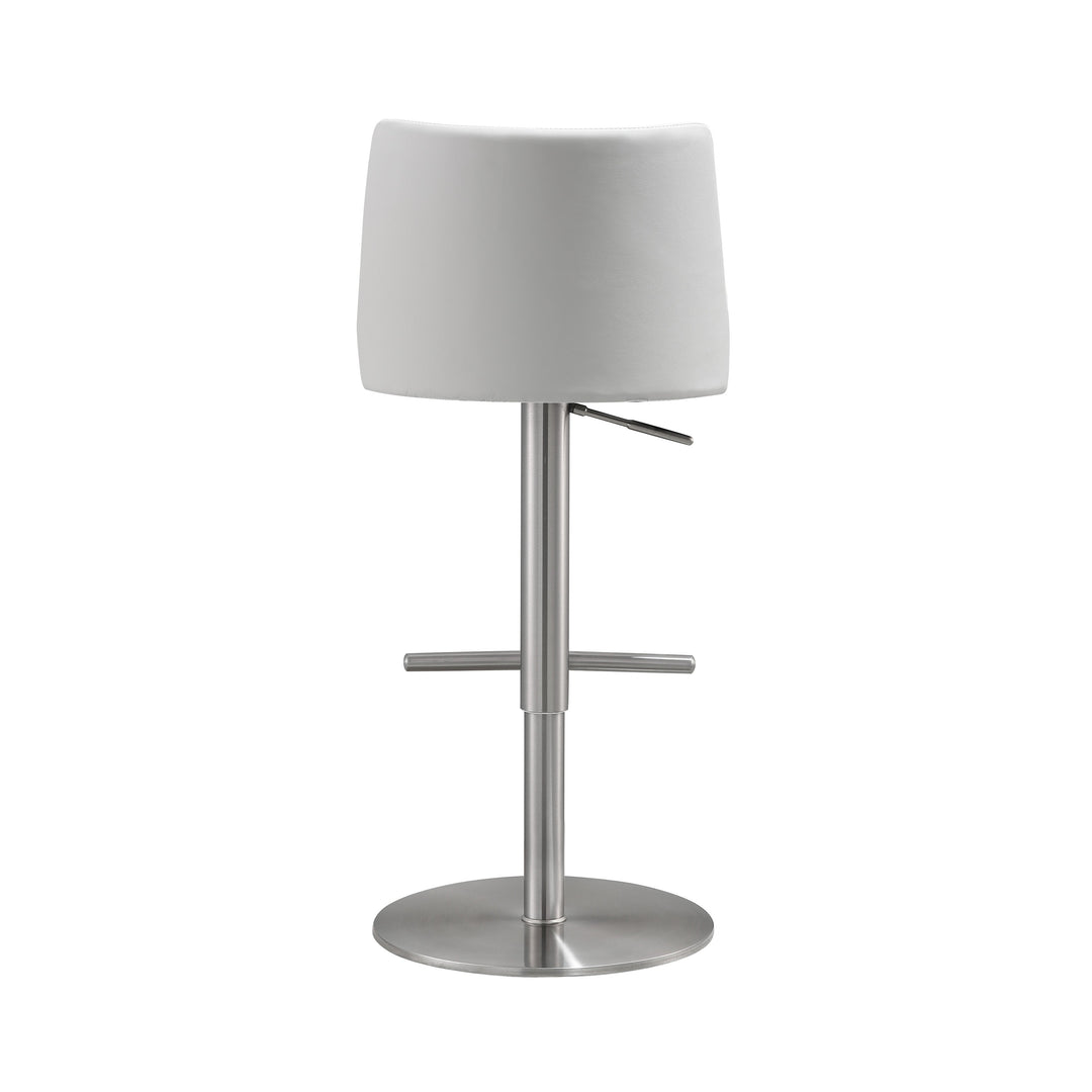 Jackson White and Silver Adjustable Stool