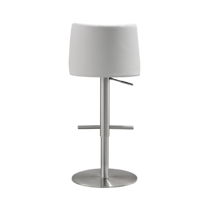 Jackson White and Silver Adjustable Stool