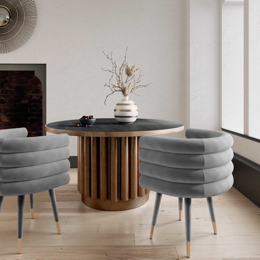 Jules Velvet Dining Chair - Grey