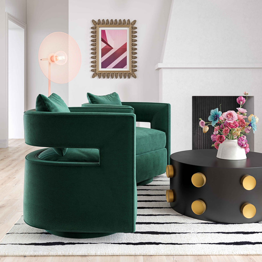 Kenedy Forest Green Swivel Chair
