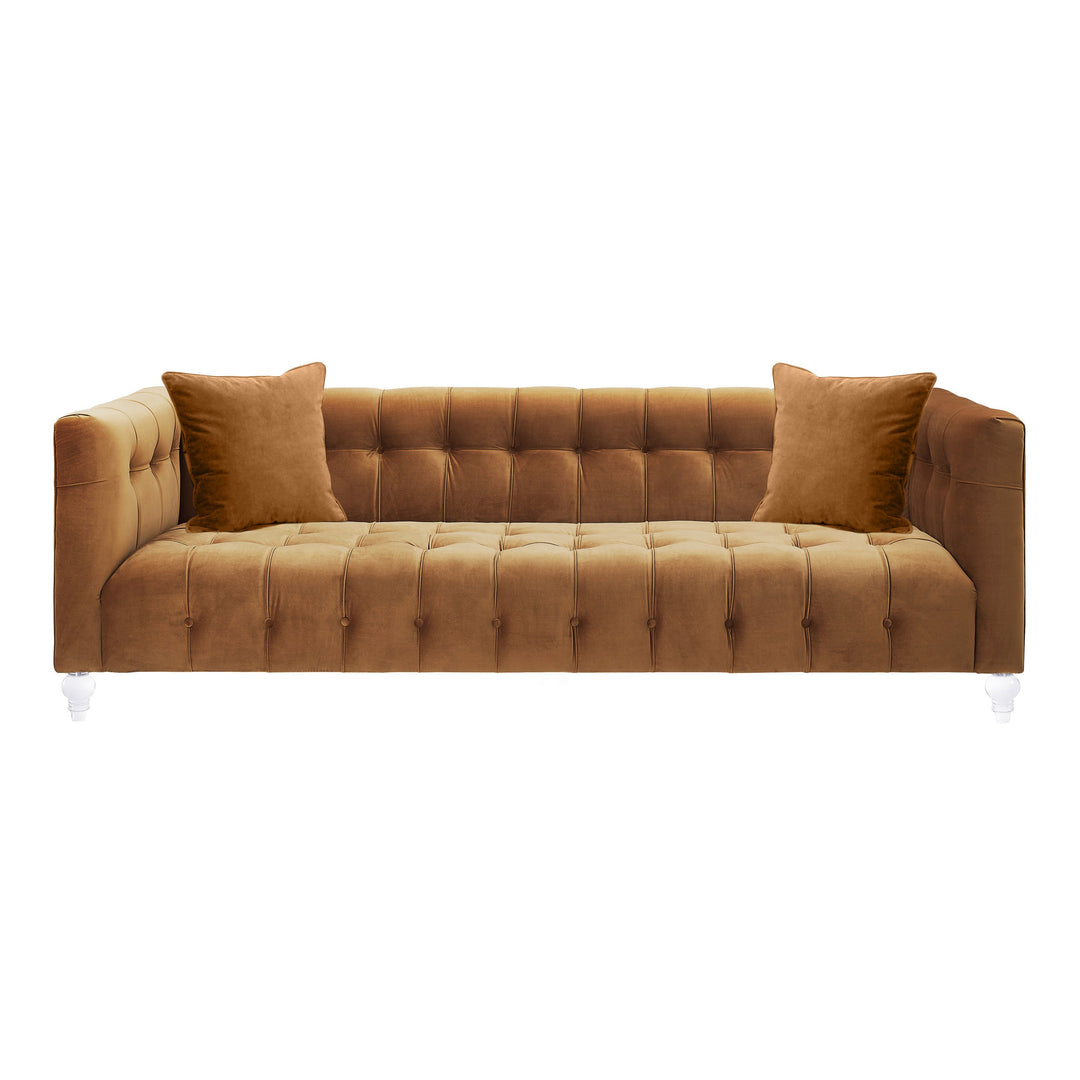 Kim Velvet Tufted Sofa - Camel