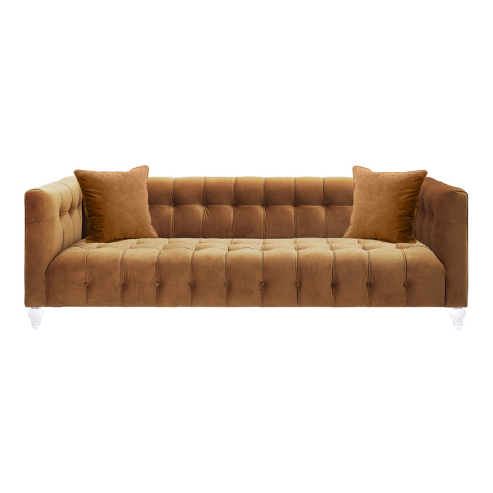 Kim Velvet Tufted Sofa - Camel