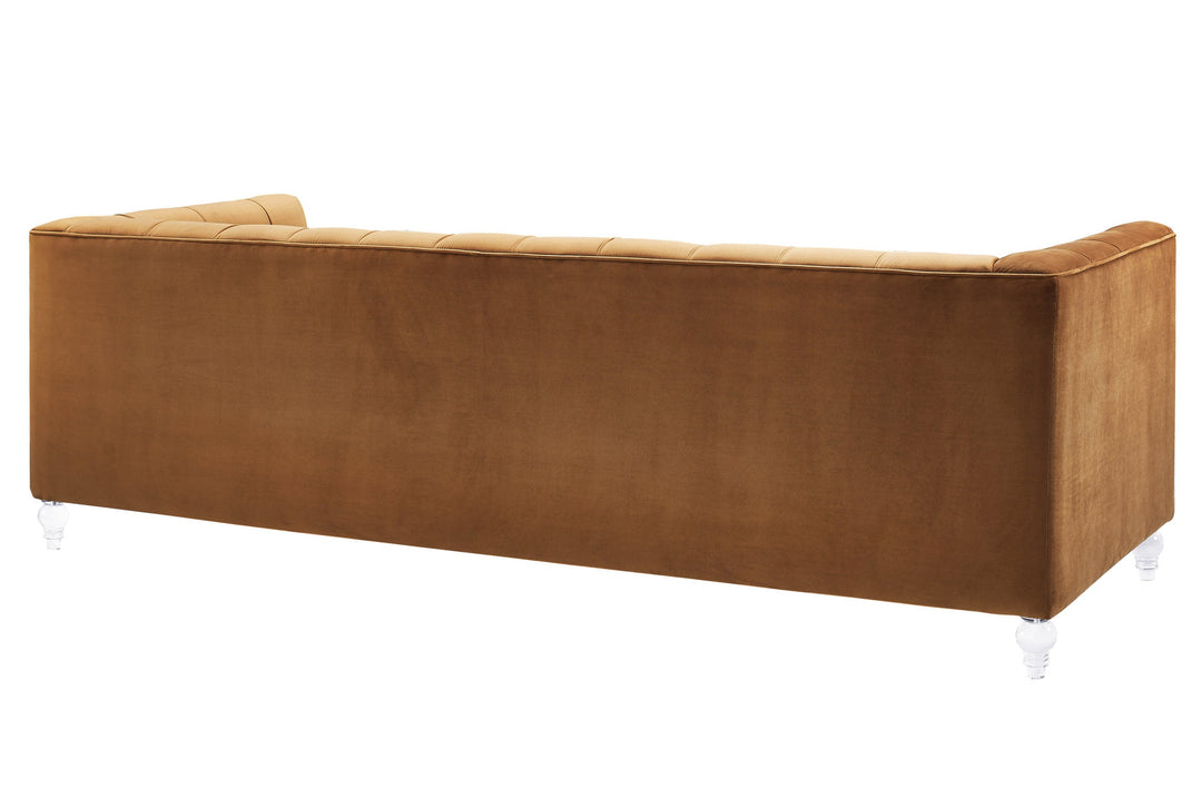 Kim Velvet Tufted Sofa - Camel