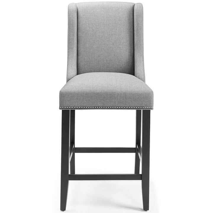 Rona Upholstered Fabric Counter Stool -  Light Gray
