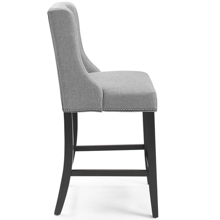 Rona Upholstered Fabric Counter Stool -  Light Gray