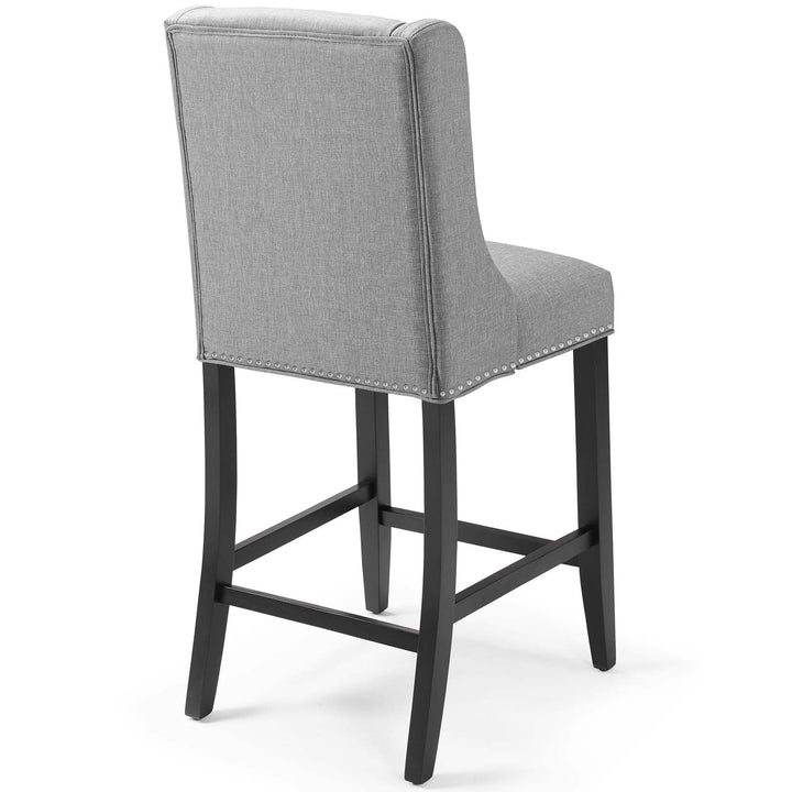 Rona Upholstered Fabric Counter Stool -  Light Gray
