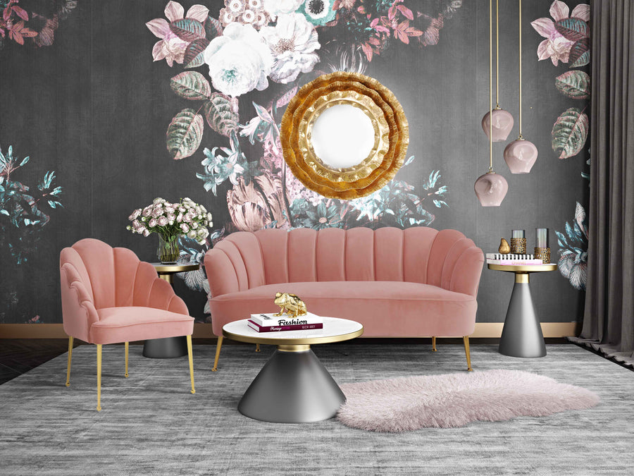 Lily Petite Blush Velvet Chair