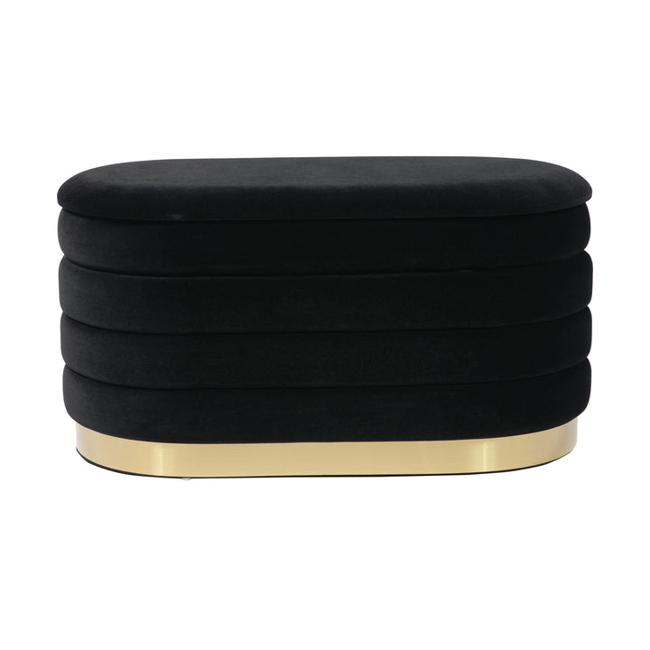 Lily Black Velvet Storage Bench