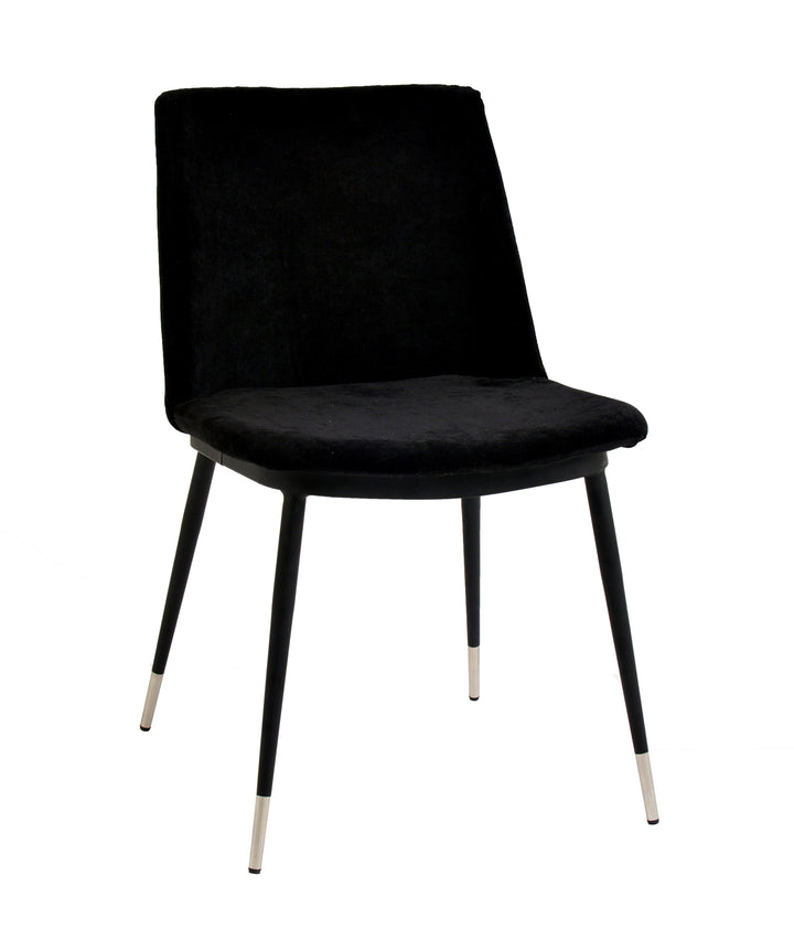 Luca Velvet Side Chair - Black