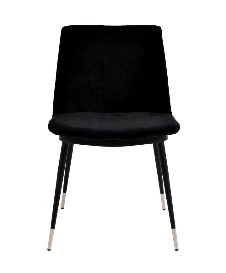 Luca Velvet Side Chair - Black