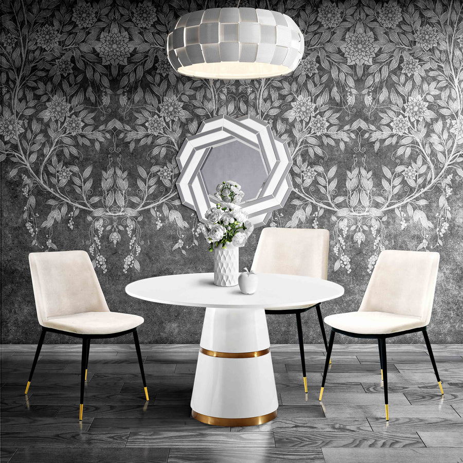 Luca Velvet Side Chair - Cream