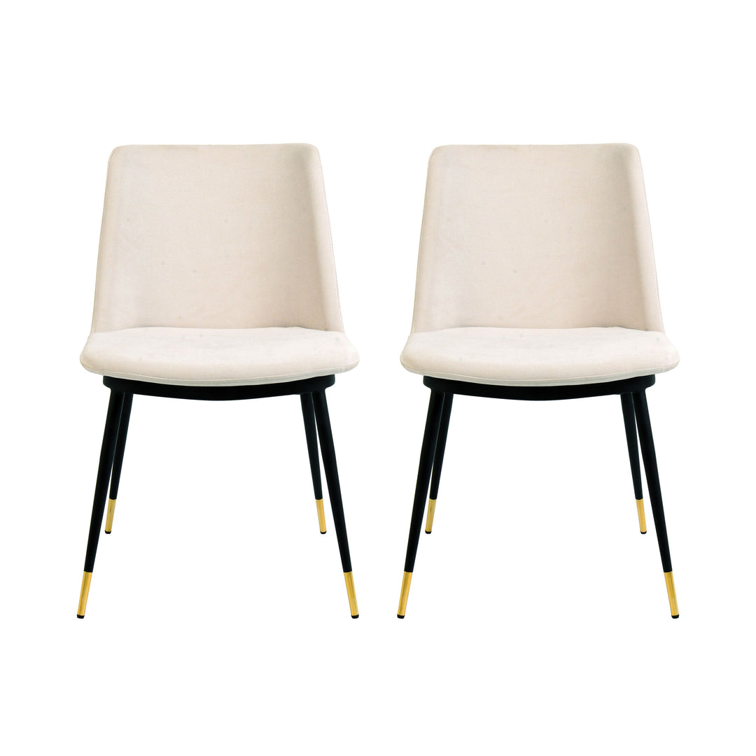 Luca Velvet Side Chair - Cream