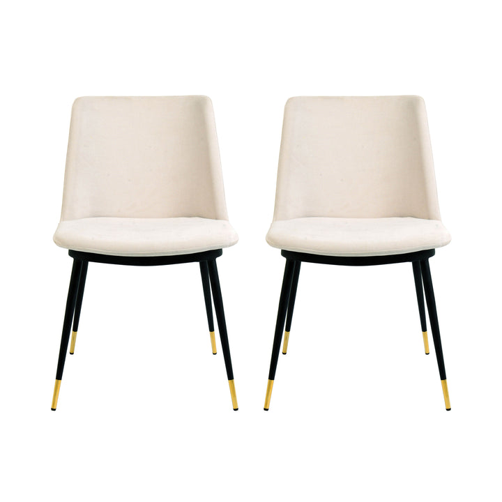 Luca Velvet Side Chair - Cream