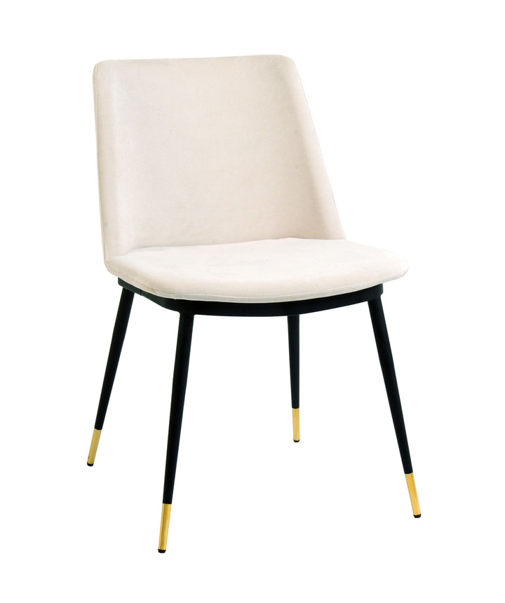 Luca Velvet Side Chair - Cream