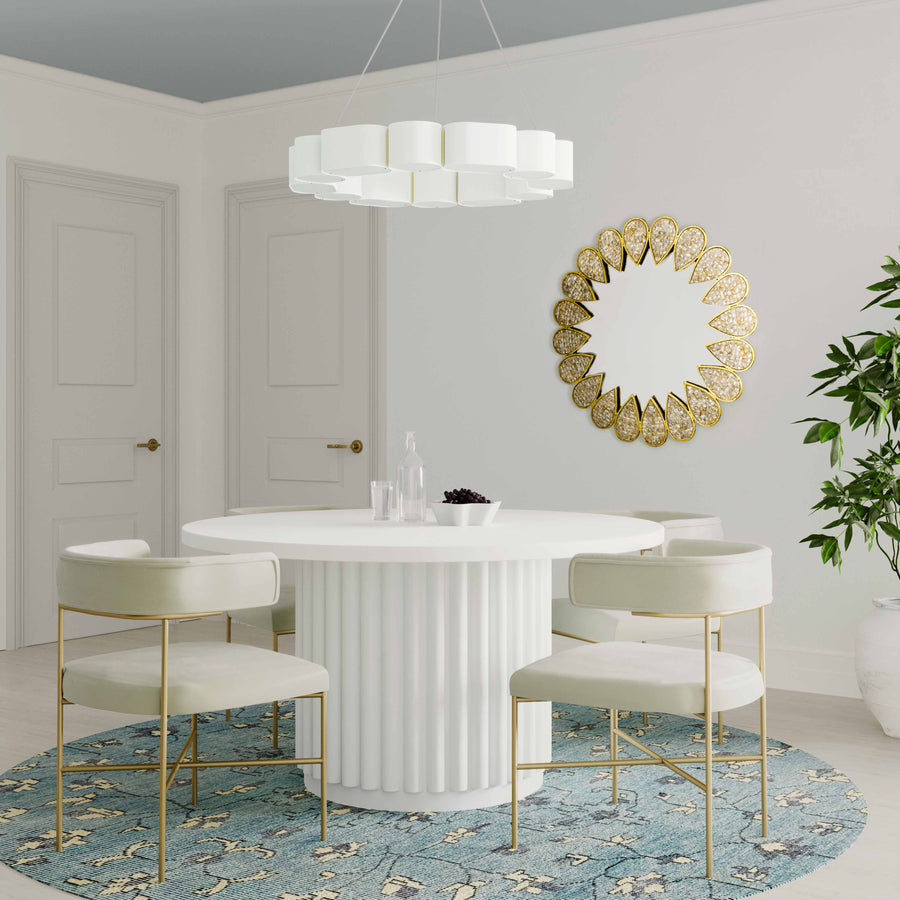 Luna White Round Dining Table