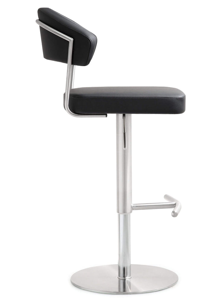 Luna Black Steel Adjustable Barstool