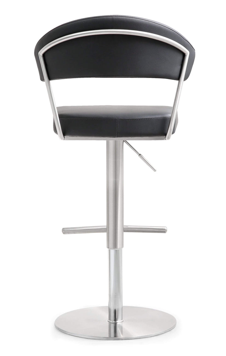 Luna Black Steel Adjustable Barstool
