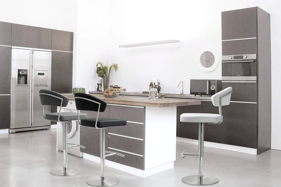 Luna Grey Steel Adjustable Barstool
