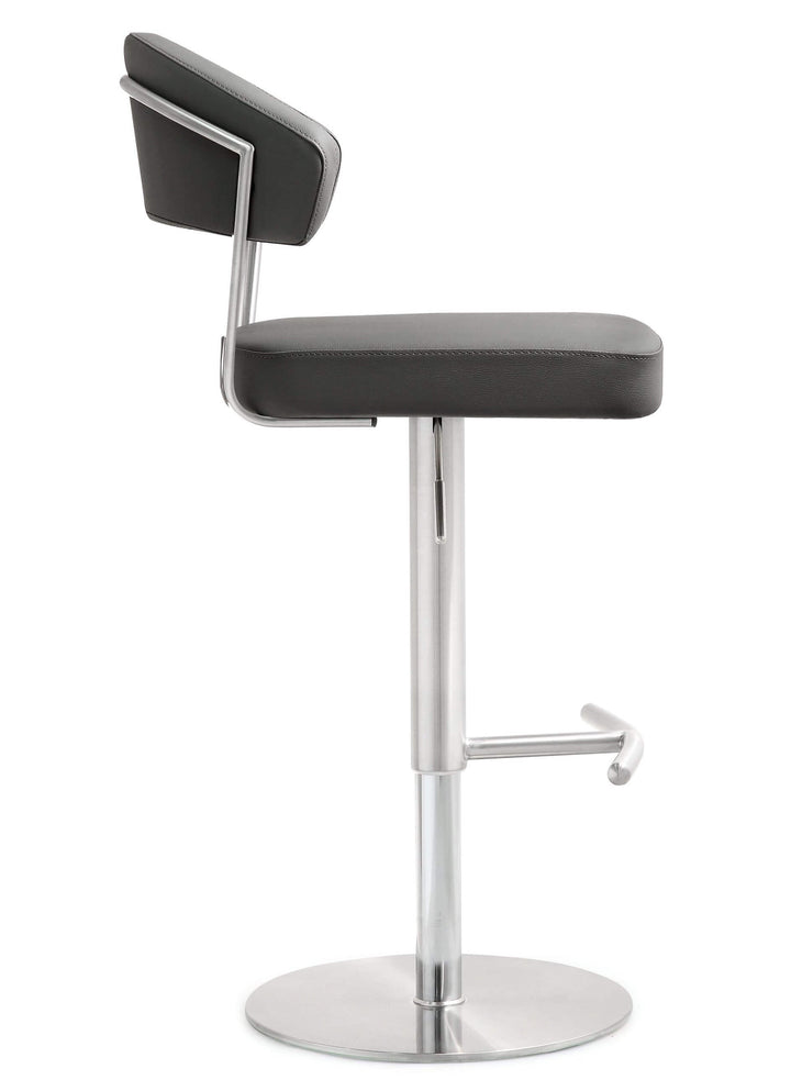 Luna Grey Steel Adjustable Barstool