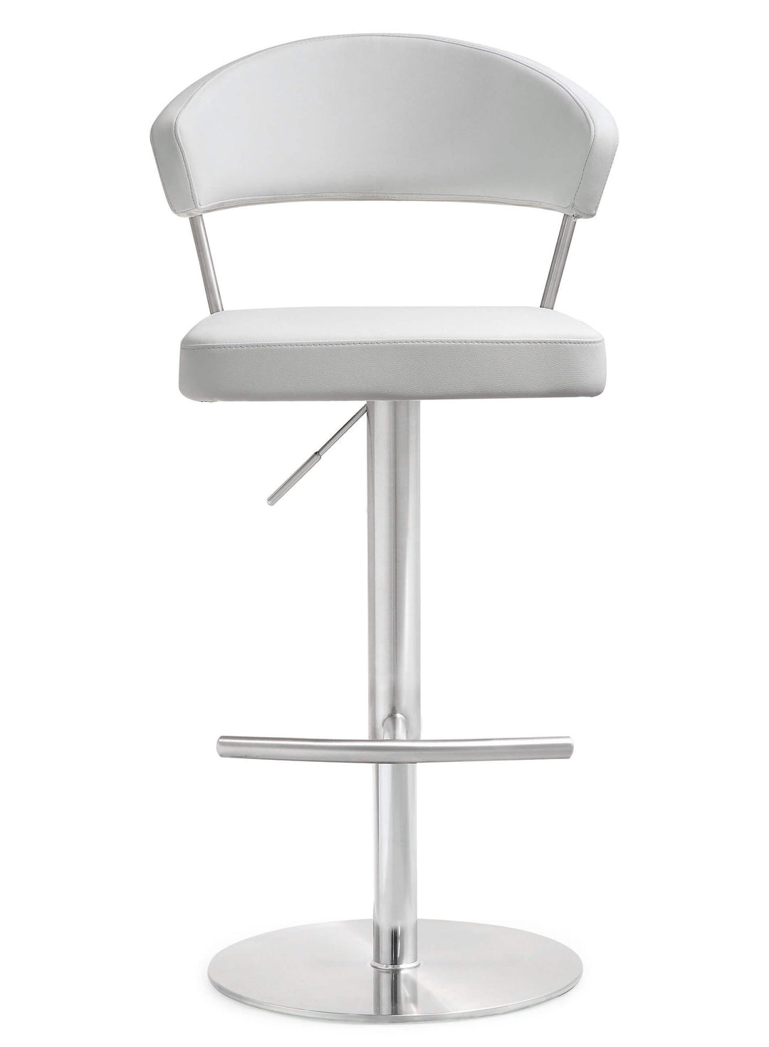 Luna White Steel Adjustable Barstool