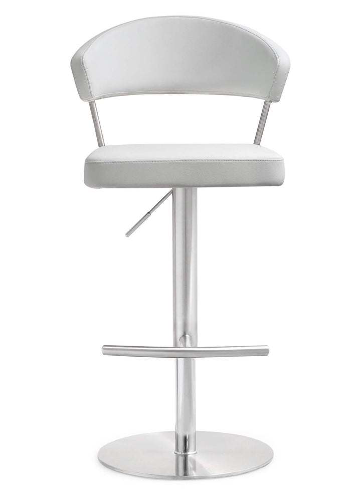Luna White Steel Adjustable Barstool