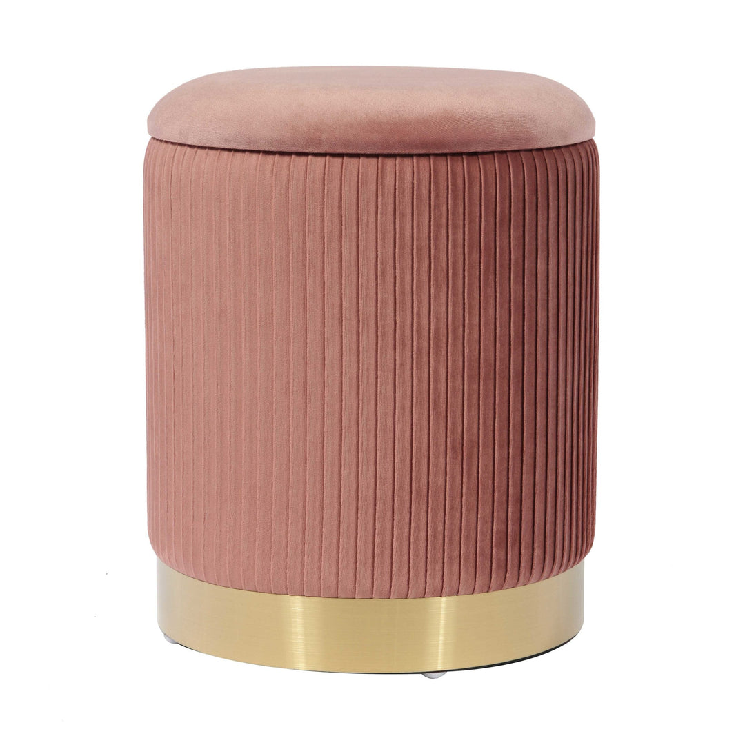 Mia Blush Velvet Storage Ottoman