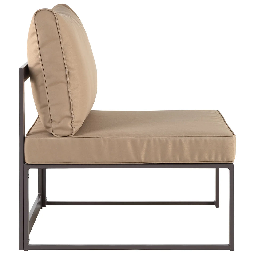 Tortuga Armless Outdoor Patio Chair - Brown Mocha