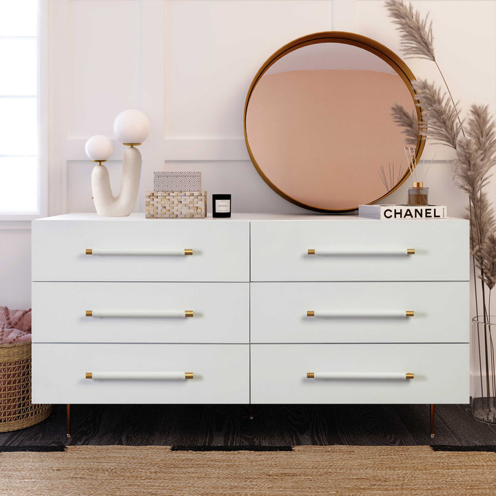 Neptune White 6 Drawer Dresser