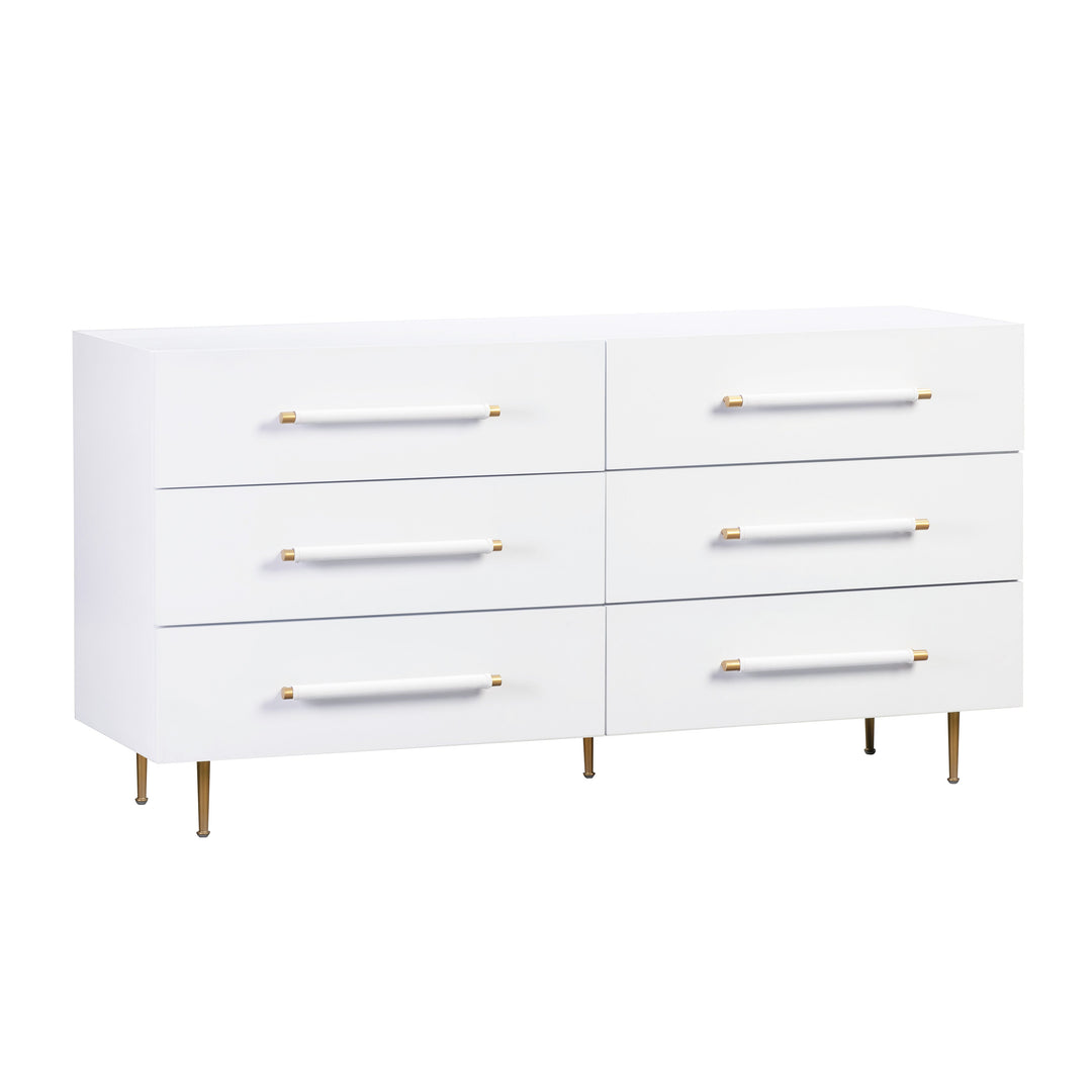 Neptune White 6 Drawer Dresser
