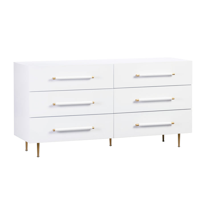 Neptune White 6 Drawer Dresser