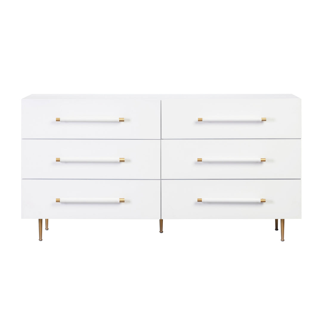 Neptune White 6 Drawer Dresser