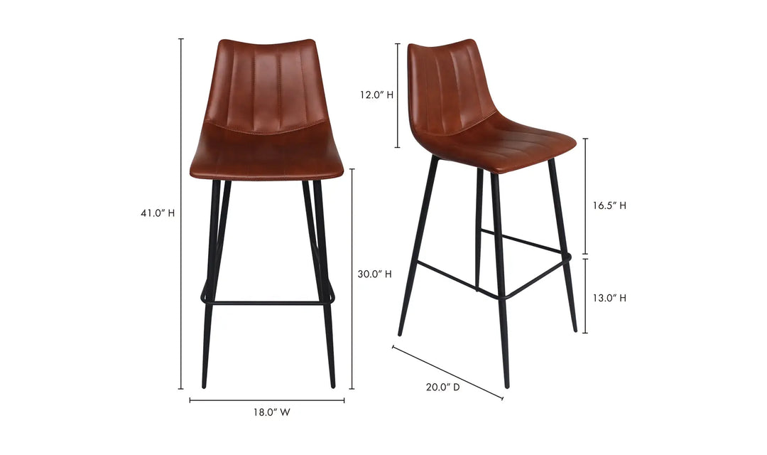 Nico Cognac Bar Stool- Set Of Two