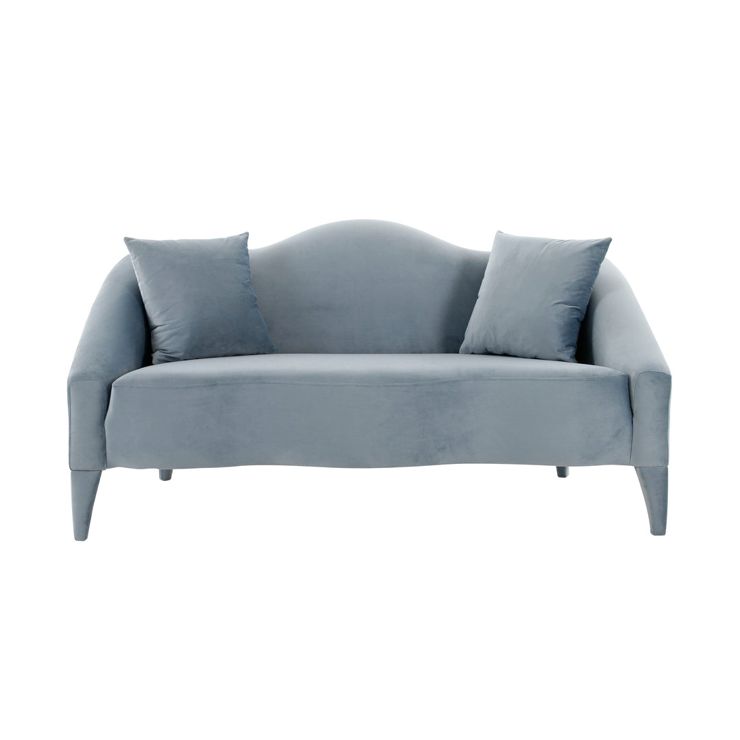 Ocean Sea Blue Velvet Loveseat