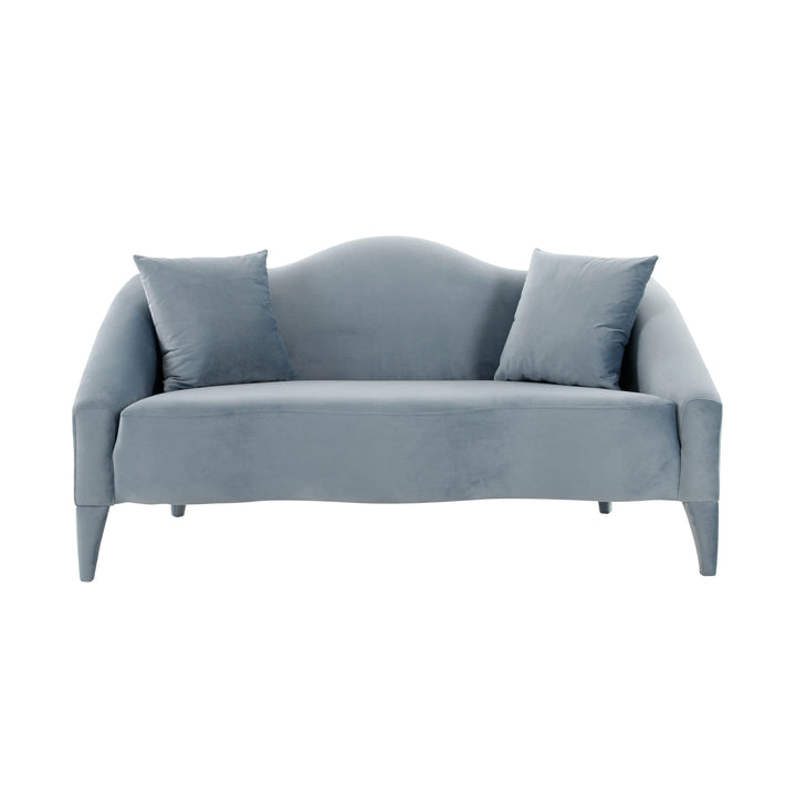 Ocean Sea Blue Velvet Loveseat