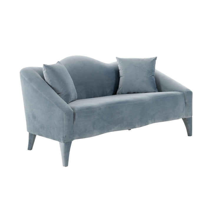 Ocean Sea Blue Velvet Loveseat