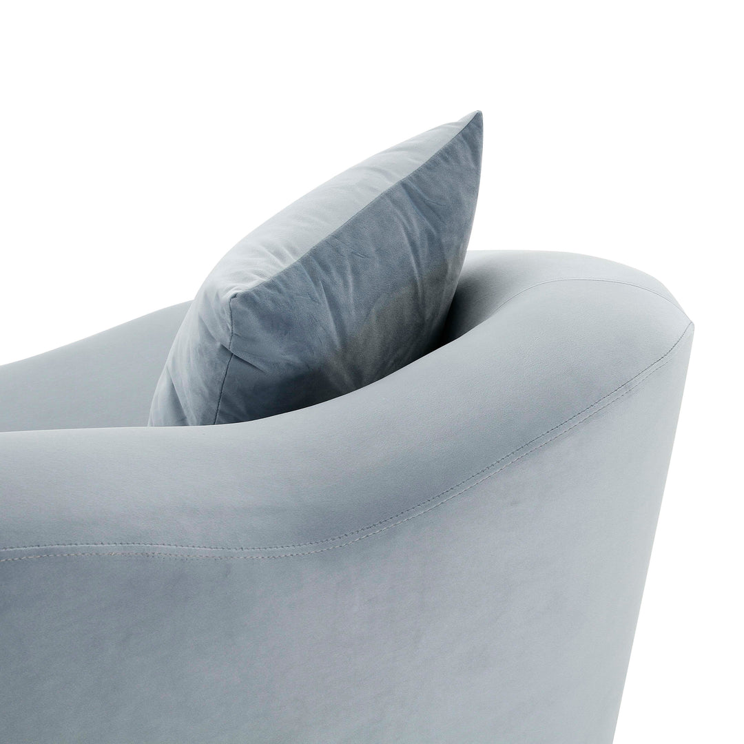 Ocean Sea Blue Velvet Loveseat