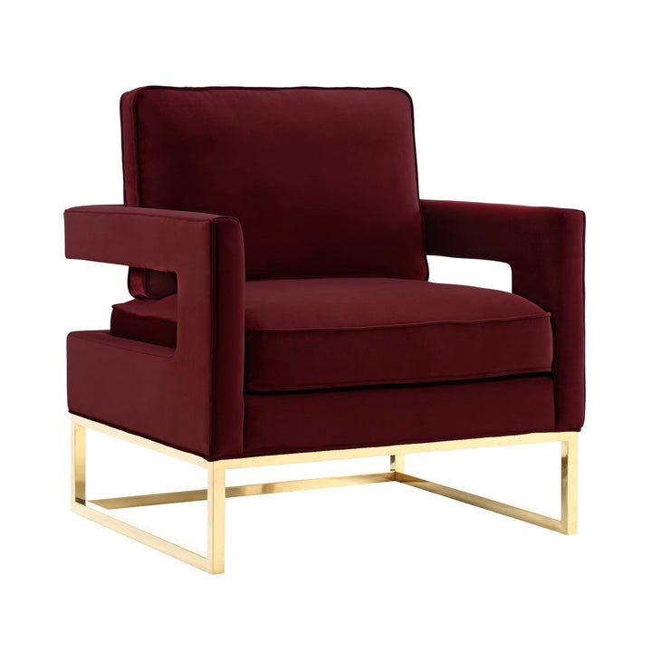 Olivia Maroon Velvet Chair